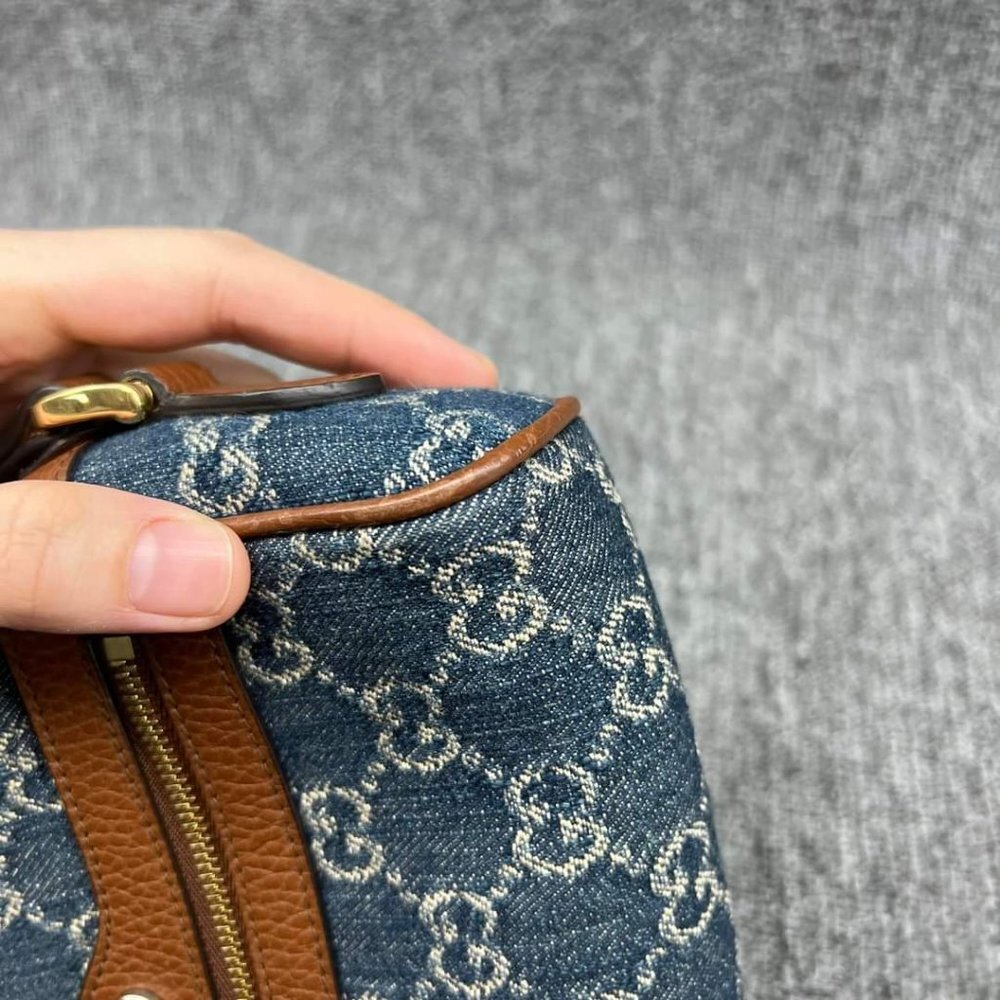 100% Authentic Gucci Ophidia GG Denim Mini Shoulder Bag - Picture 11 of 15